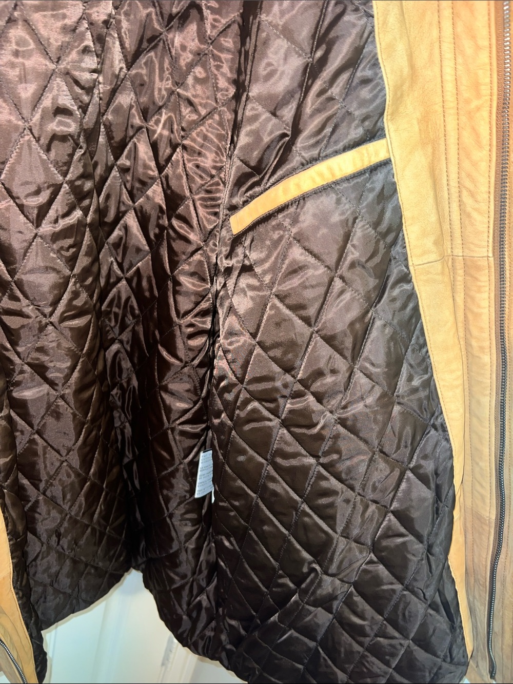EUC! Vintage 1990s Bud Light Tan Leather Work Jacket by Excelled - Size 2X - Picture 13 of 15